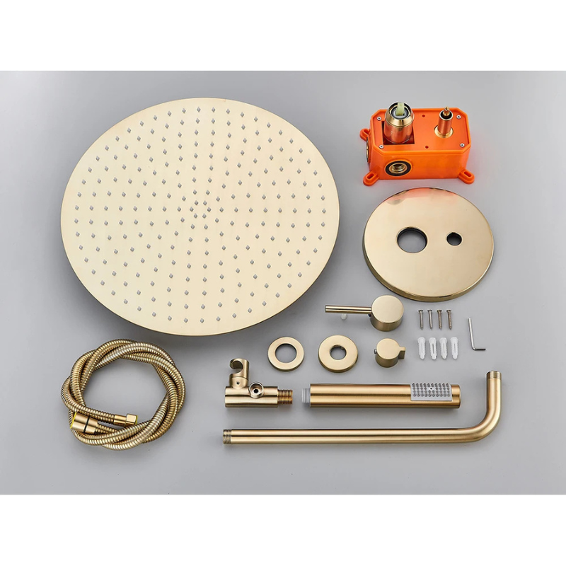 Colonne de douche encastrable or brossé