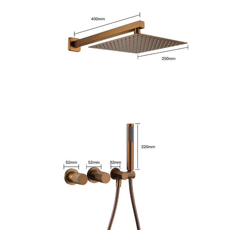 Colonne de douche laiton sensation pluie