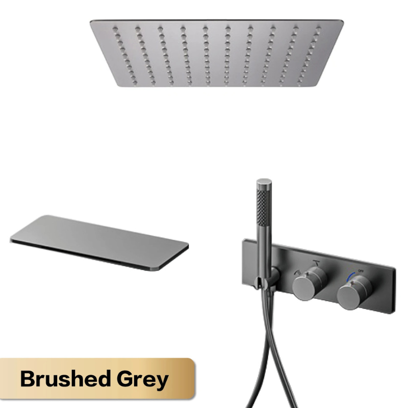 Colonne de douche laiton avec étagère