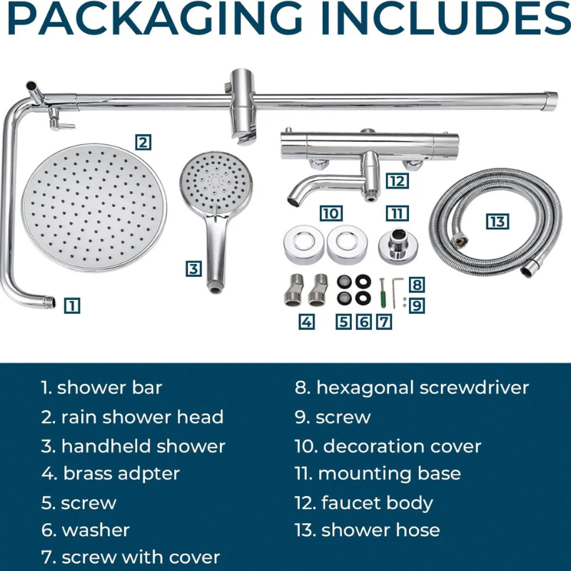 Colonne de douche en inox élégante