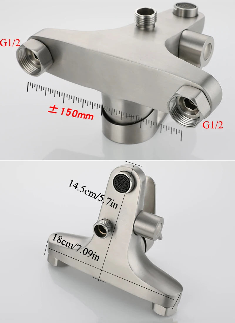 Mitigeur baignoire inox brossé