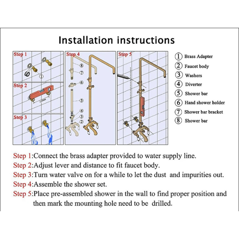 Colonne de douche bronze vintage