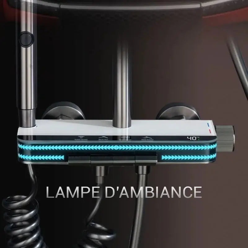 Colonne de douche blanche effet lumineux - Blanc