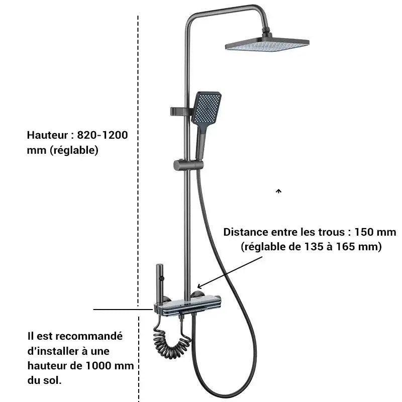 Colonne de douche blanche effet lumineux - Blanc