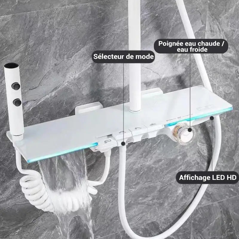Colonne de douche blanche LED - Blanc