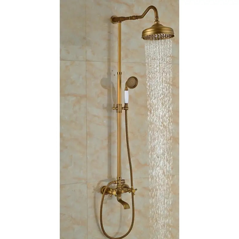 Colonne de douche bronze double pommeau - Bronze