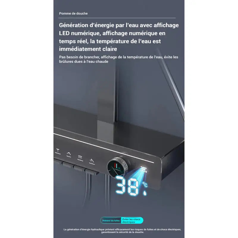 Colonne de douche carrée multi-jets - Gris