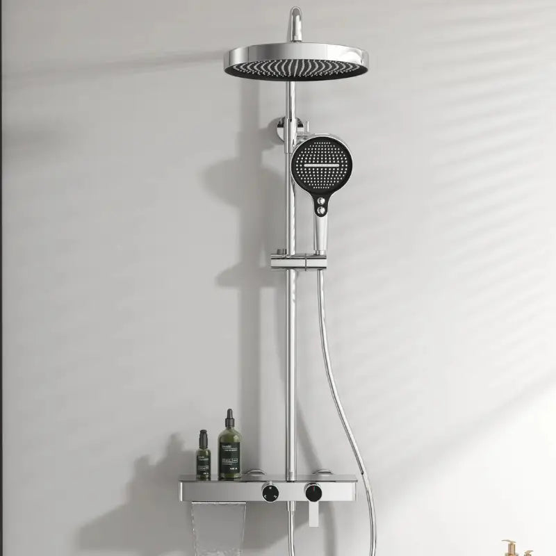Colonne de douche design avec ciel de pluie - Chrome