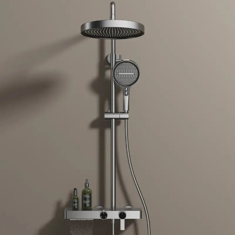 Colonne de douche design avec ciel de pluie - Gris