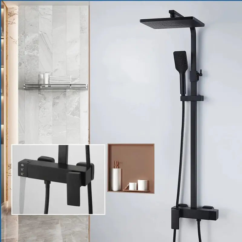 Colonne de douche design réglable - Noir