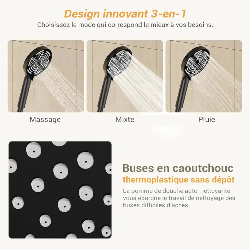 Colonne de douche design avec tablette