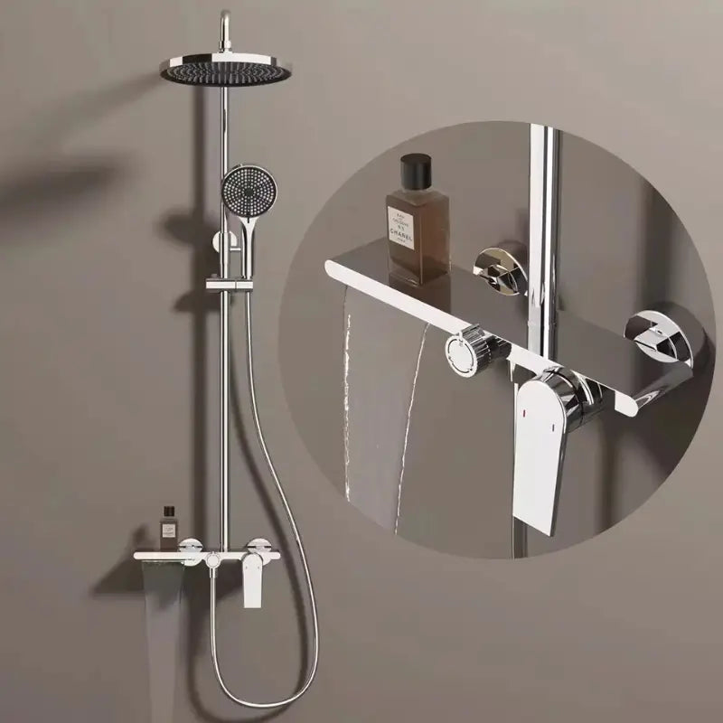 Colonne de douche dorée bec verseur - Chrome