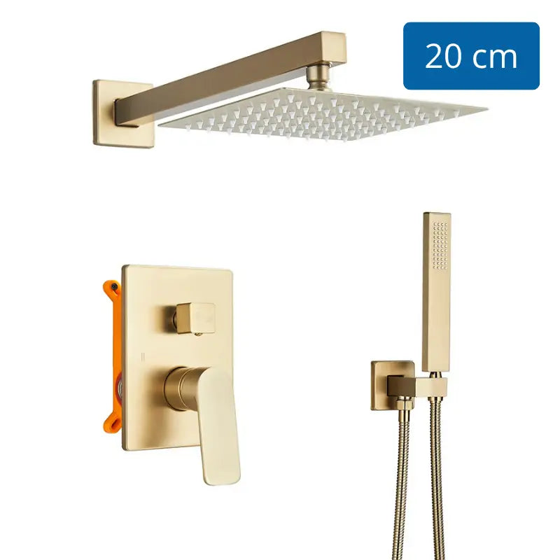 Colonne de douche dorée murale - 20 cm