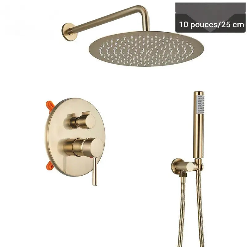 Colonne de douche dorée ronde - 25 cm