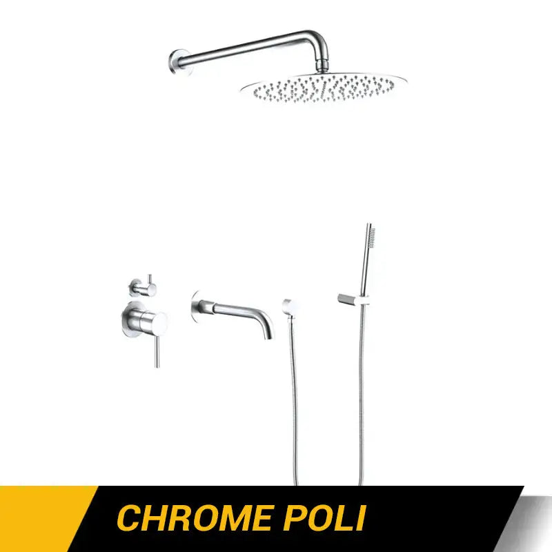 Colonne de douche encastrable brossette - Chrome / 20 cm