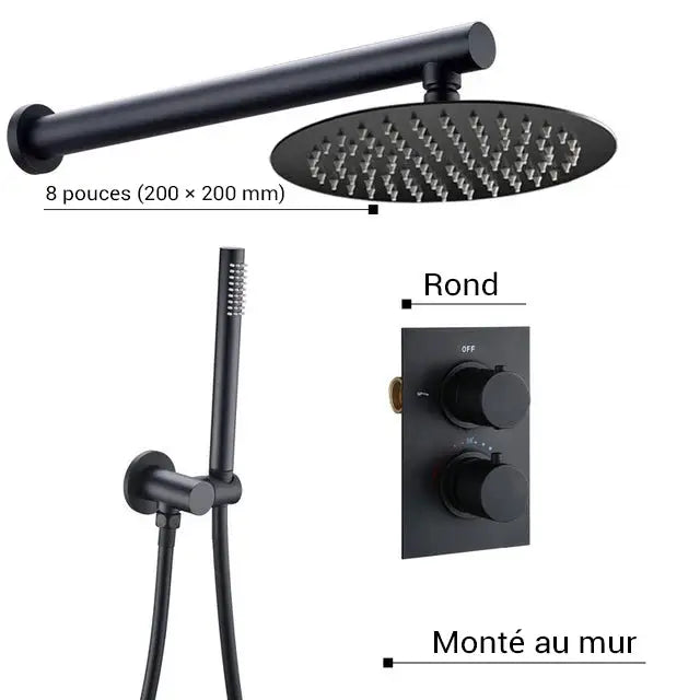 Colonne de douche encastrable avec douchette thermostatique