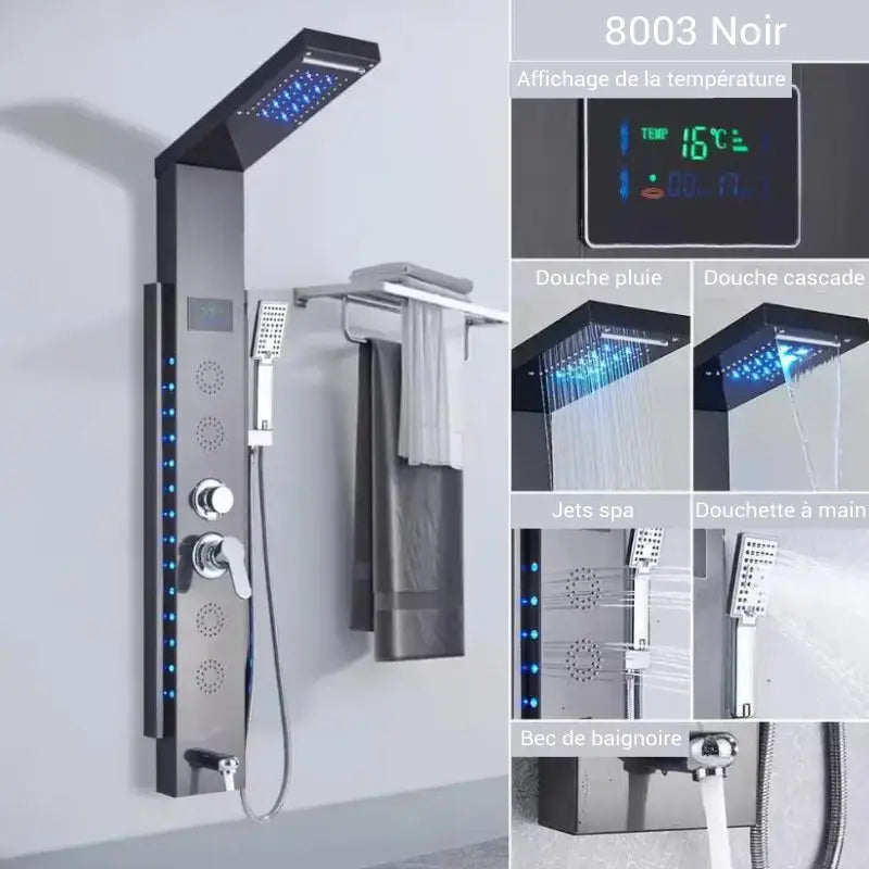 Colonne de douche hydromassante blanche