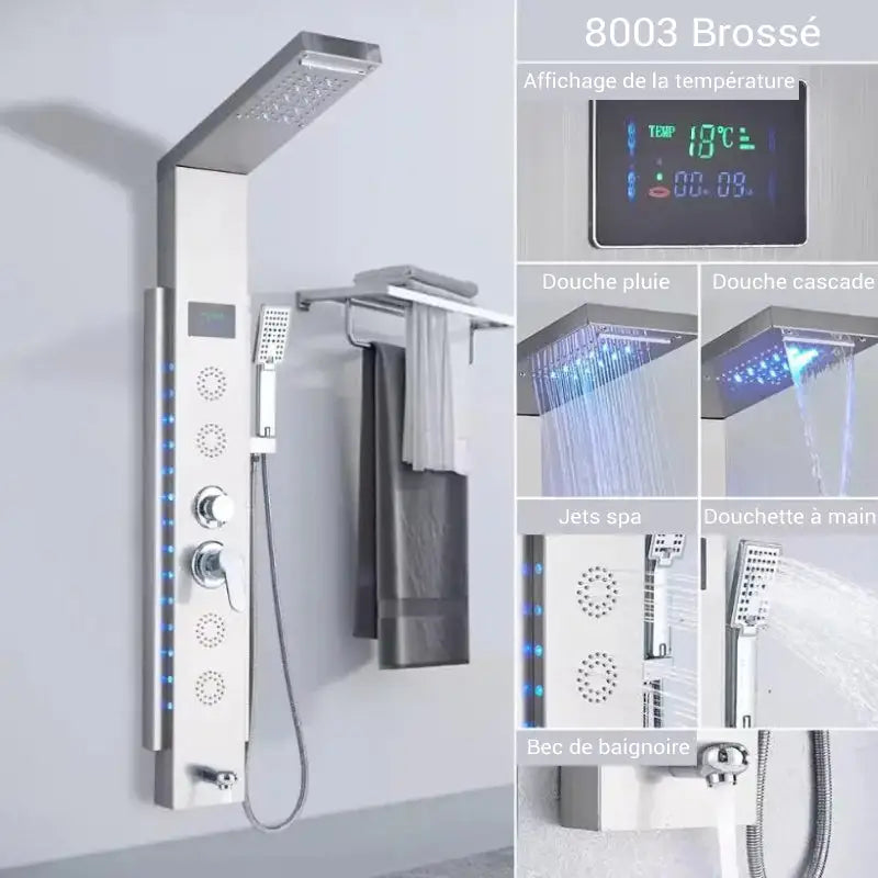 Colonne de douche hydromassante blanche