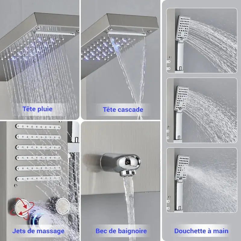 Colonne de douche hydromassante avec robinetterie