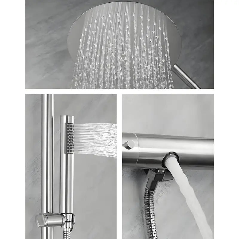 Colonne de douche en inox bec verseur - Argent