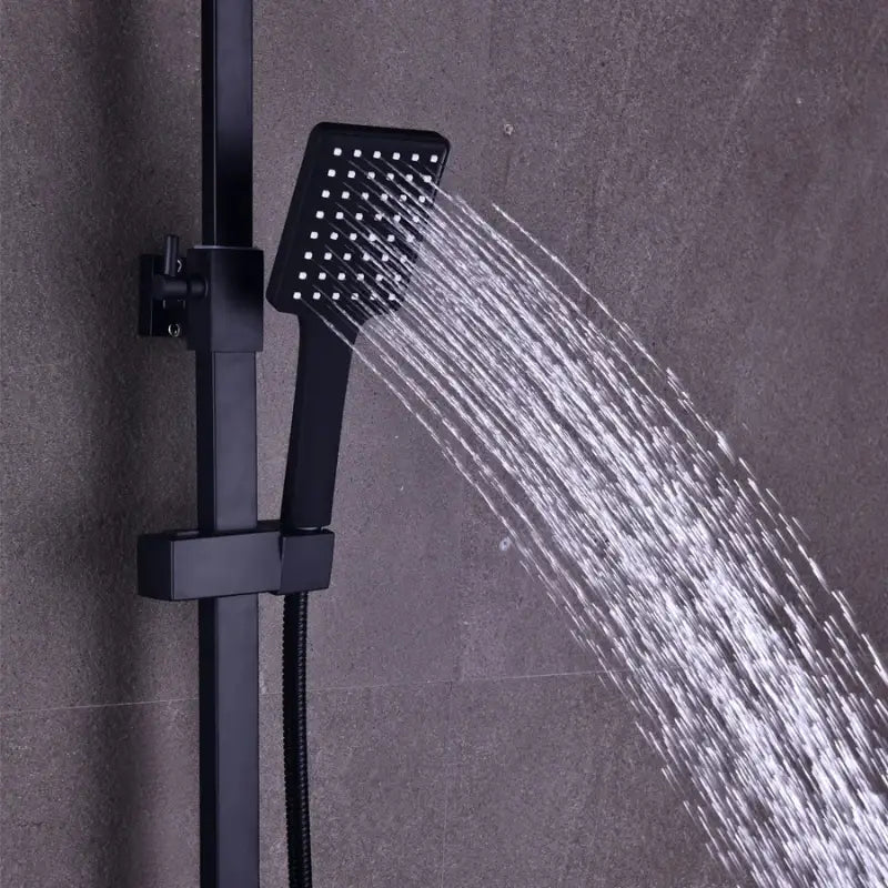 Colonne de douche en inox double pommeau - Noir