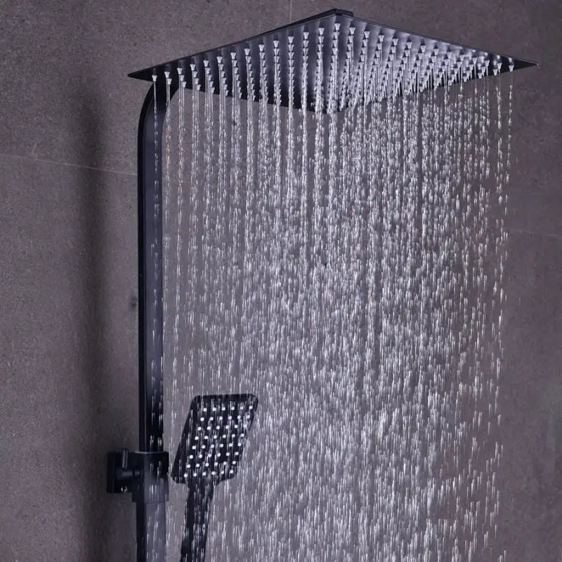Colonne de douche en inox double pommeau - Noir