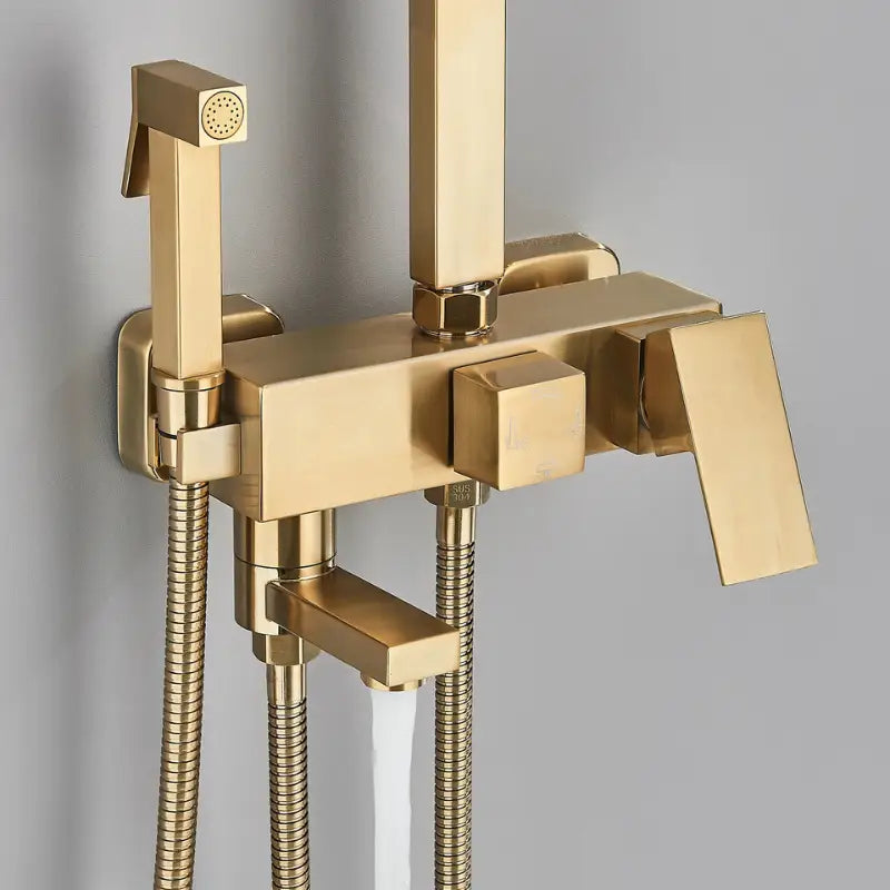 Colonne de douche laiton doré