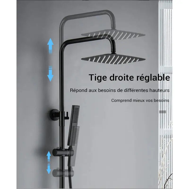 Colonne de douche avec mitigeur baignoire - Noir