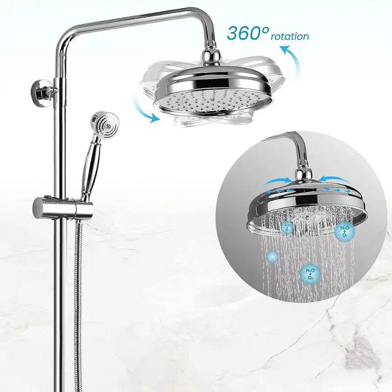 Colonne de douche avec mitigeur pour baignoire rétro - Chrome