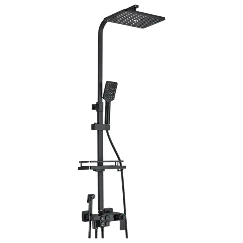 Colonne de douche noire avec écran LCD - Noir