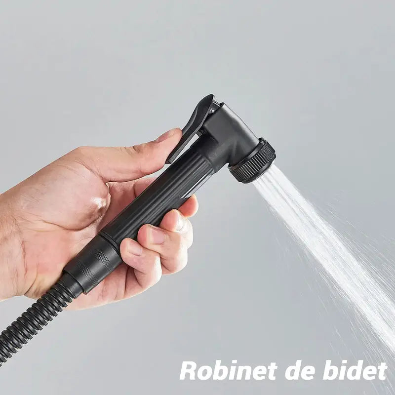 Colonne de douche noire avec écran LCD - Noir