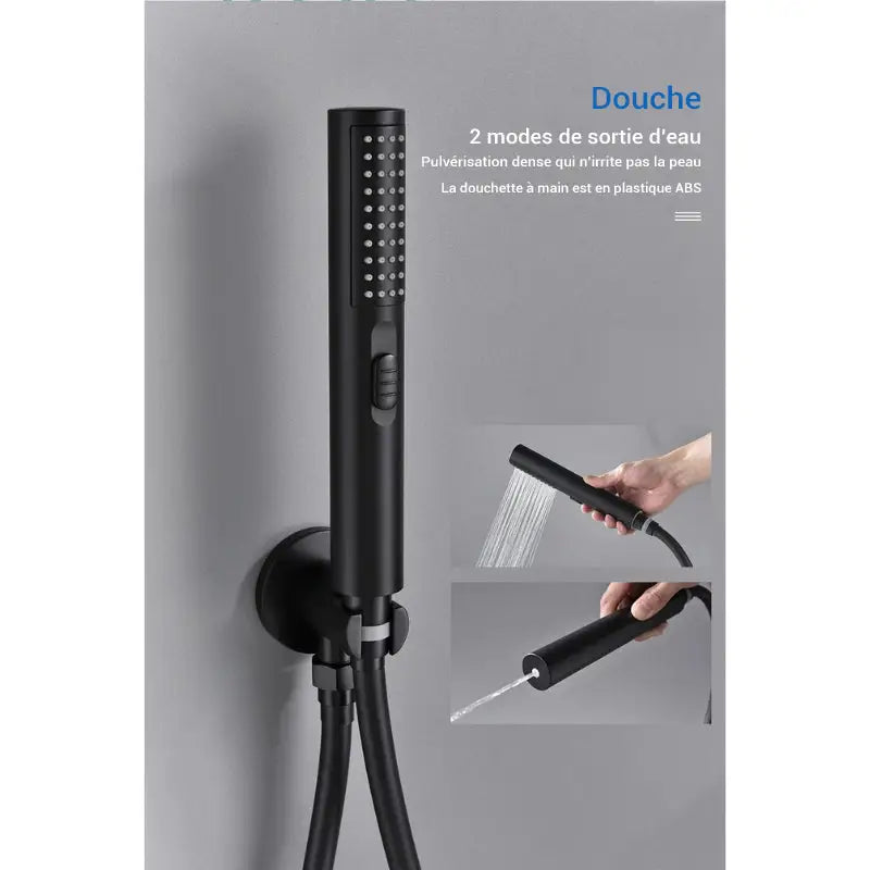 Colonne de douche noire murale