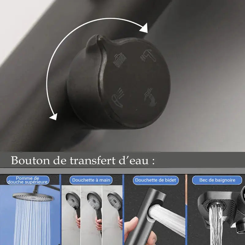 Colonne de douche noire ronde