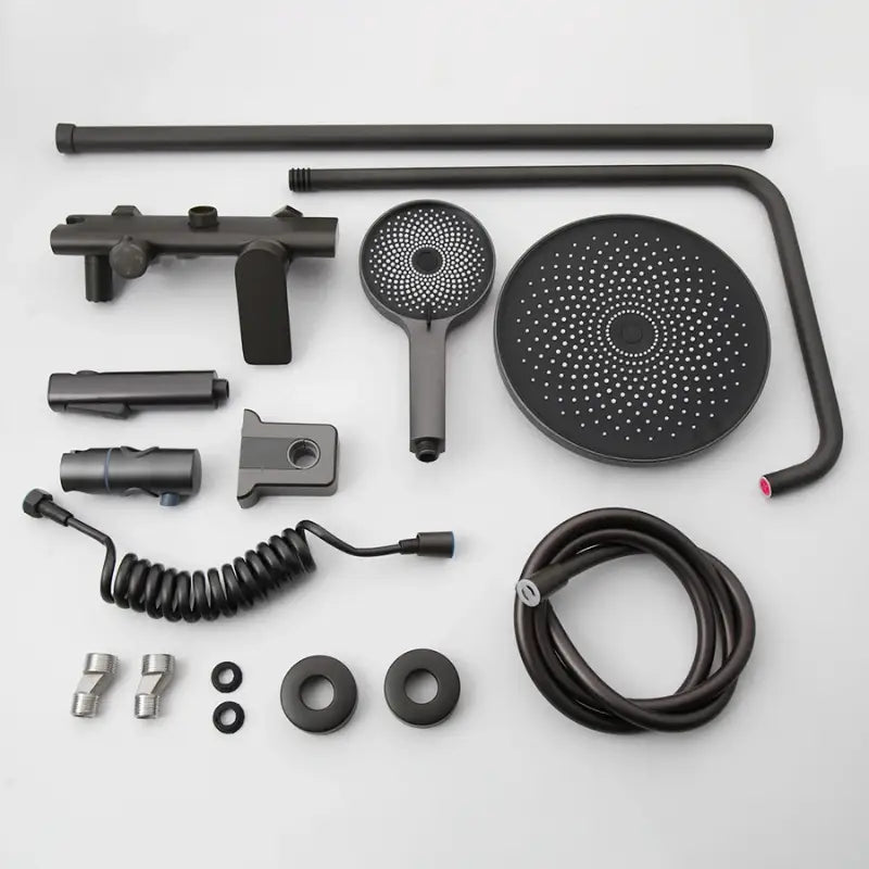 Colonne de douche noire ronde