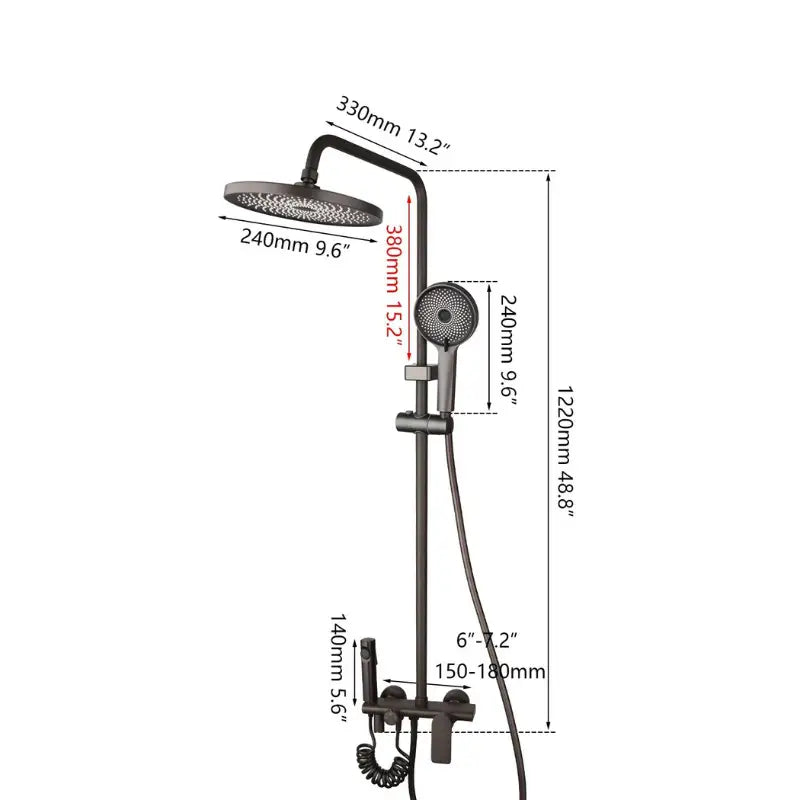 Colonne de douche noire ronde