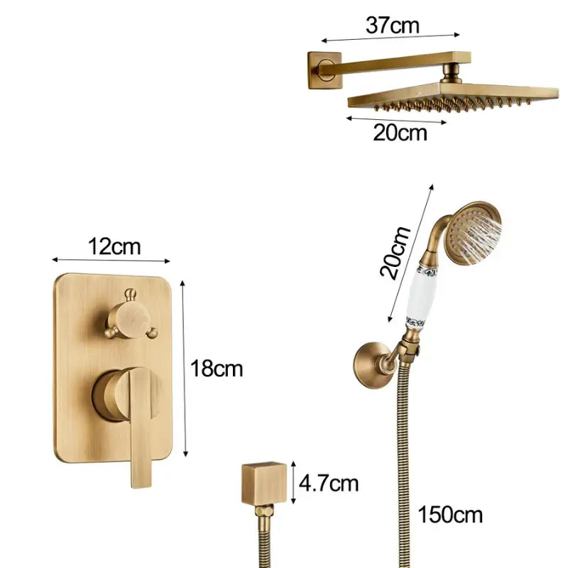 Colonne de douche rétro chic - Or