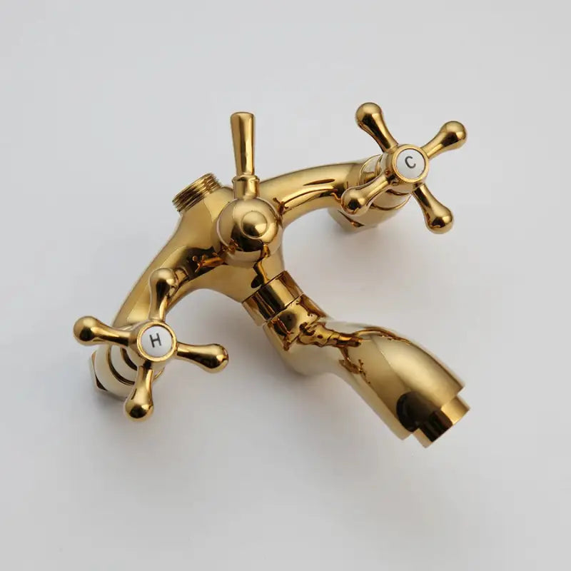 Colonne de douche rétro effet or brillant - Or brillant