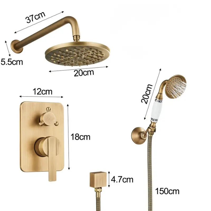 Colonne de douche rétro tête ronde - Noir