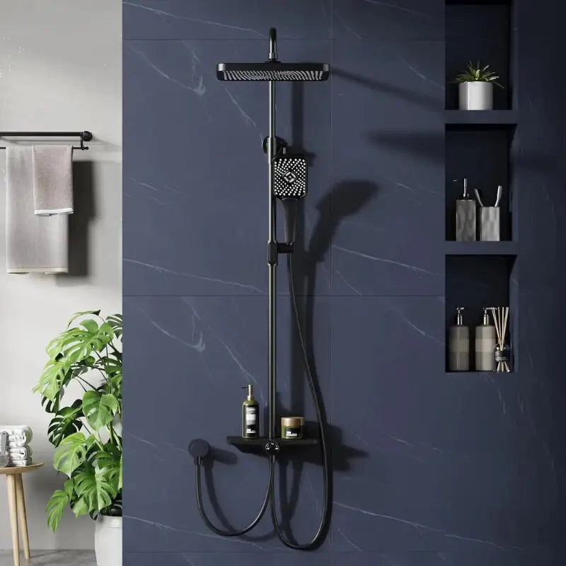 Colonne de douche sans robinetterie noire