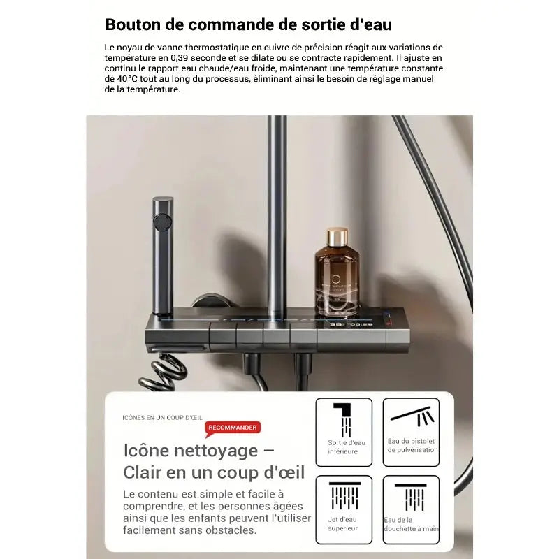 Colonne de douche thermostatique 2 jets