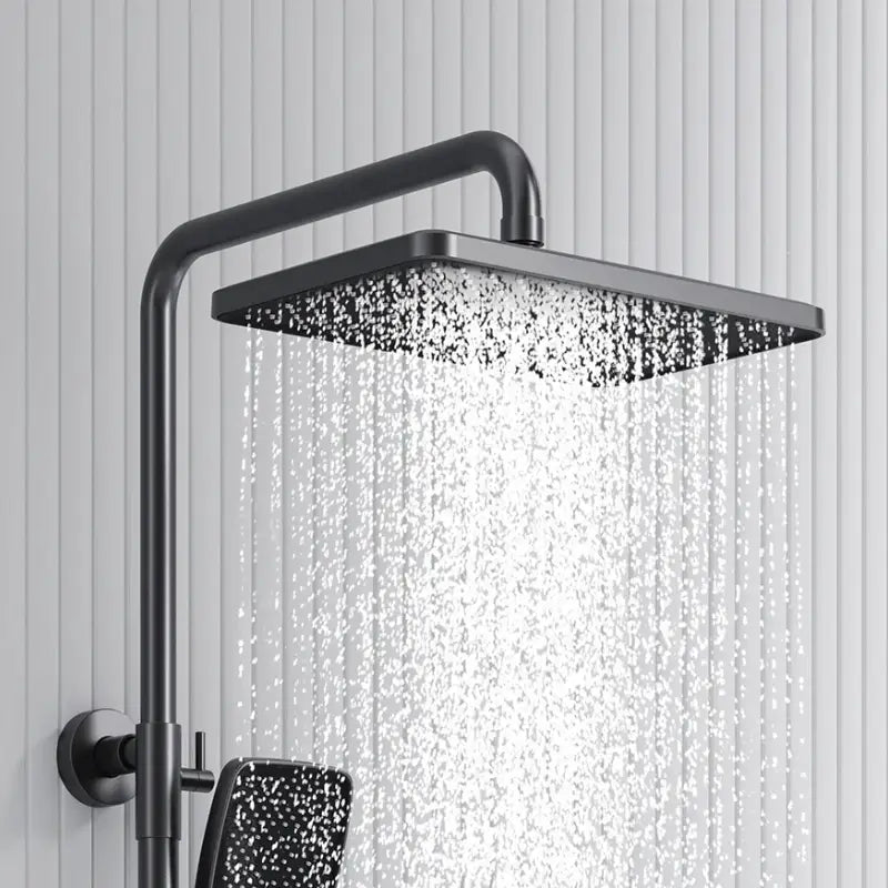 Colonne de douche thermostatique avec tablette - Gris