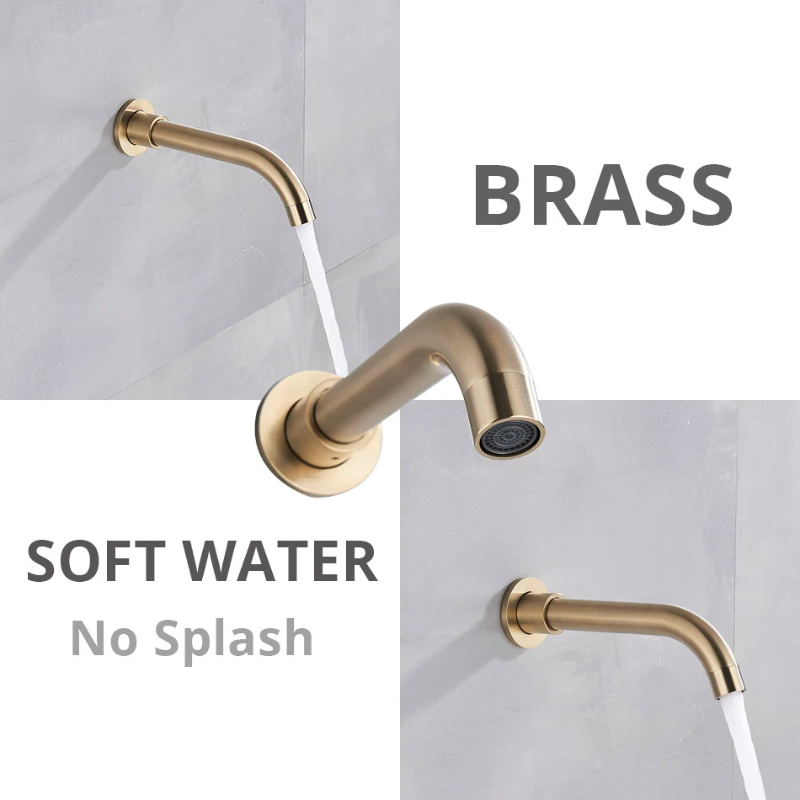 Colonne de douche dorée murale 3 voies