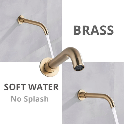 Colonne de douche dorée murale 3 voies