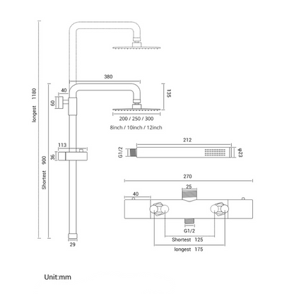 Colonne de douche cuivre mécanique