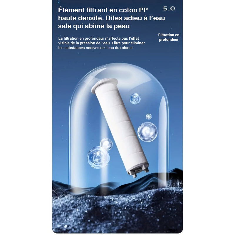 Pommeau de douche filtrant avec 5 modes