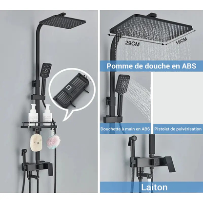 Colonne de douche noire mécanique