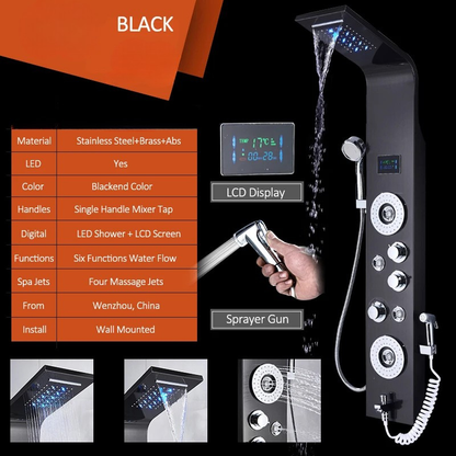 Colonne de douche hydromassante avec bidet