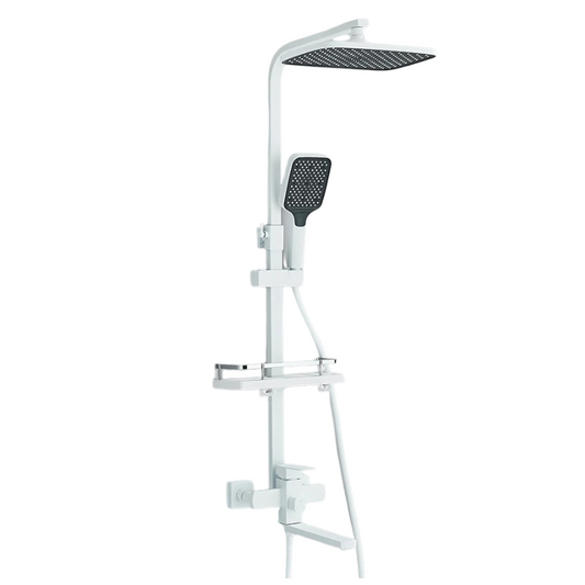 Colonne de douche blanche avec rangement