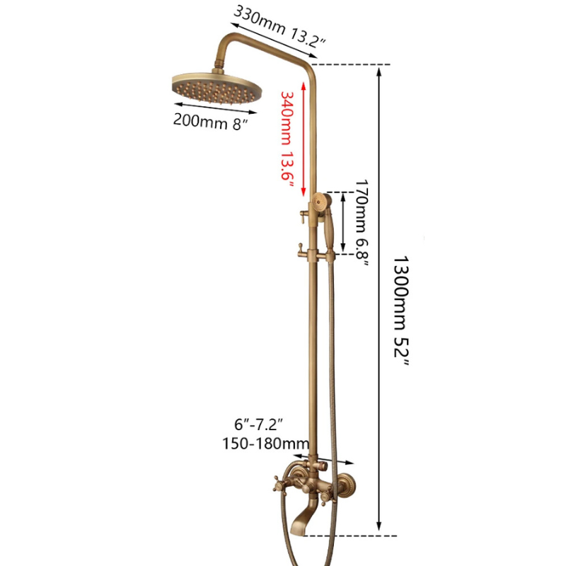 Colonne de douche rétro antique
