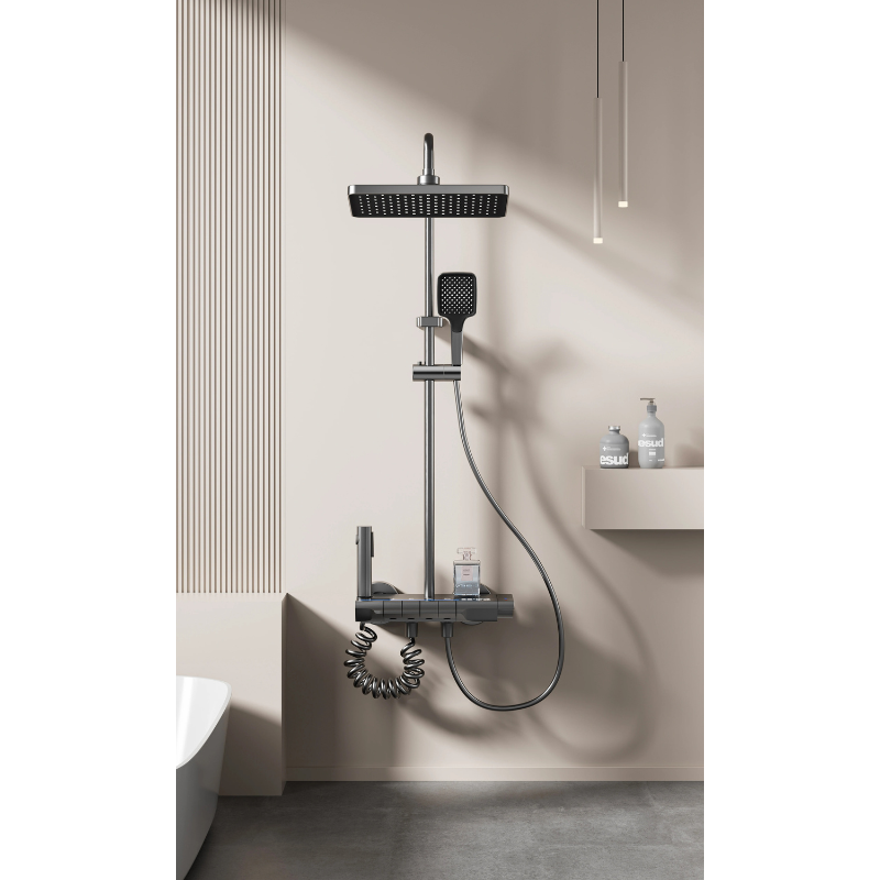 Colonne de douche laiton LED